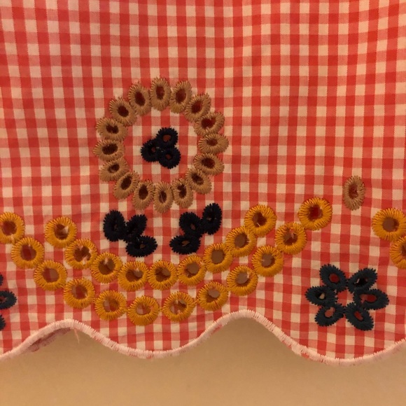 Tomato Red Madewell Embroidered Checkered Tank Top New With Tags size Medium - Picture 3 of 7